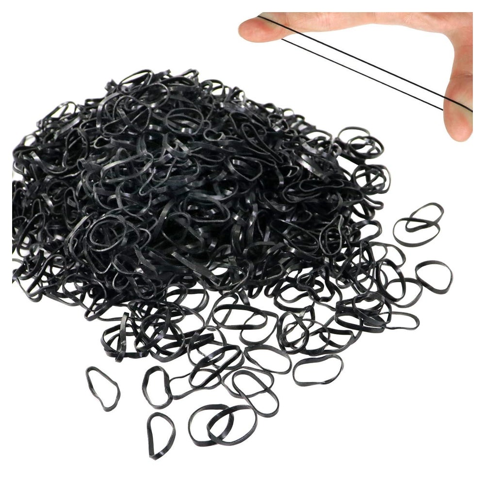 Mini Haargummis 1100 Stück Schwarz Elastische Haarbänder Kin 1 St