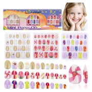 Nagelset 72 Teile 3er Pack mit Jelly Kleber rosa lila gold f 1 St