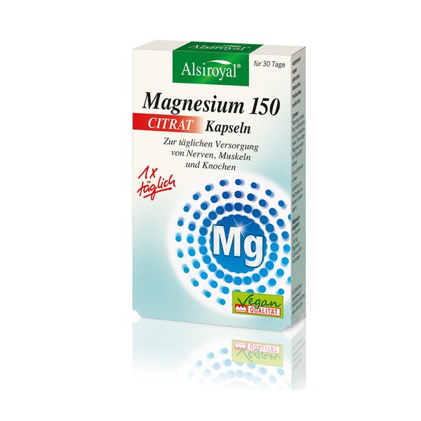 Alsiroyal Magnesium 150 Citrat Kapseln 30 Stück 30 St