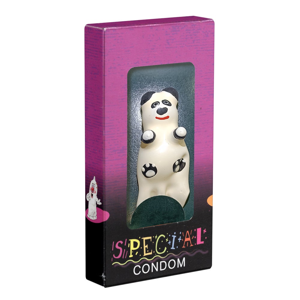 Scherzkondom Panda XL – handbemaltes Tier-Motiv, Bambuswald (1 Stück) 1 St