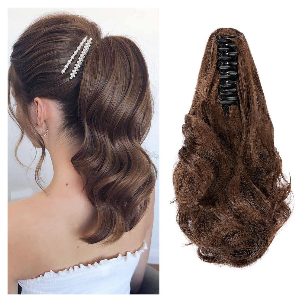 Pferdeschwanz Haarteil Clip on Zopf gewellt 30 cm 110g Goldb 1 St