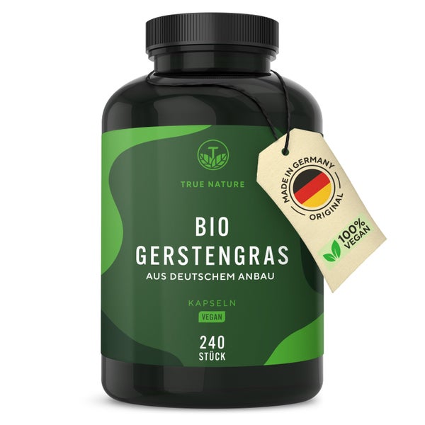 Bio Gerstengras Kapseln, Deutscher Anbau, Vegan & Made in DE 240 St
