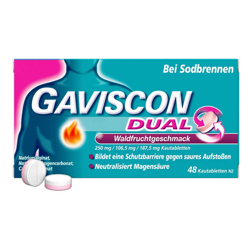 Gaviscon Dual Waldfrucht 250mg/106,5mg/187,5mg 48 St