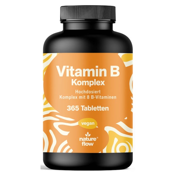 Vitamin B Komplex hochdosiert - 365 Tabletten - Nature Flow 365 St