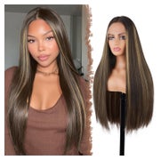 Perücke Lace Front Spitzenfront Damen Synthetik 75 cm Braun 1 St
