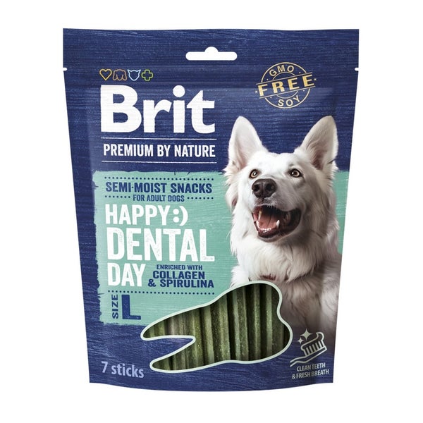 BRIT Premium Dog Dental Semi-moist Snack L Zahnpflege-Snack für mittelgroße und große Hunde 0,25 kg