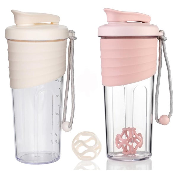 2er Pack Protein Shaker mit TRITAN Rührball 700ml für Fitnes 1 St
