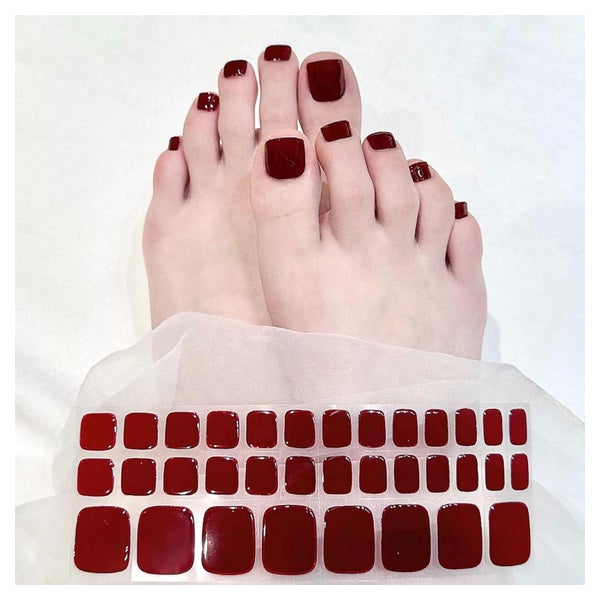 Nagelfolien Fußnägel selbstklebend UV Gel Zehennägel Rot 1 g 1 St