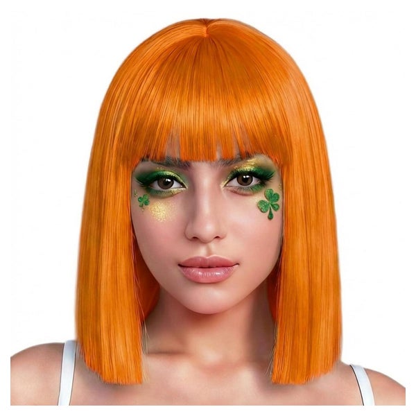 Perücke Bob Damen Synthetik 13 Zoll orange-13''straight end 1 St