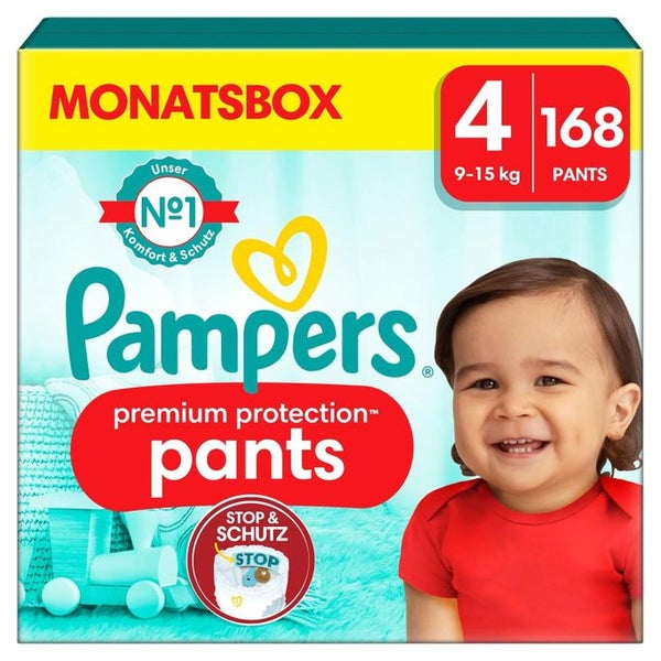 Pampers Baby Windeln Pants Größe 4 (9-15kg) Premium Protection 168 St