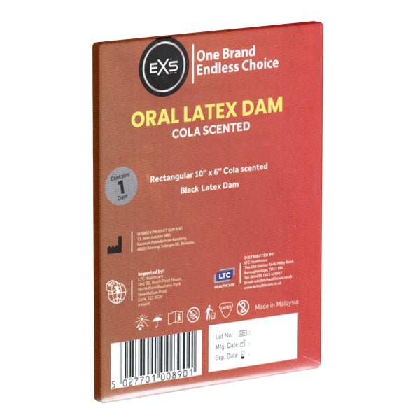 «Cola Scented Oral Latex Dam» – Hauchdünnes Lecktuch (1 Tuch) 1 St