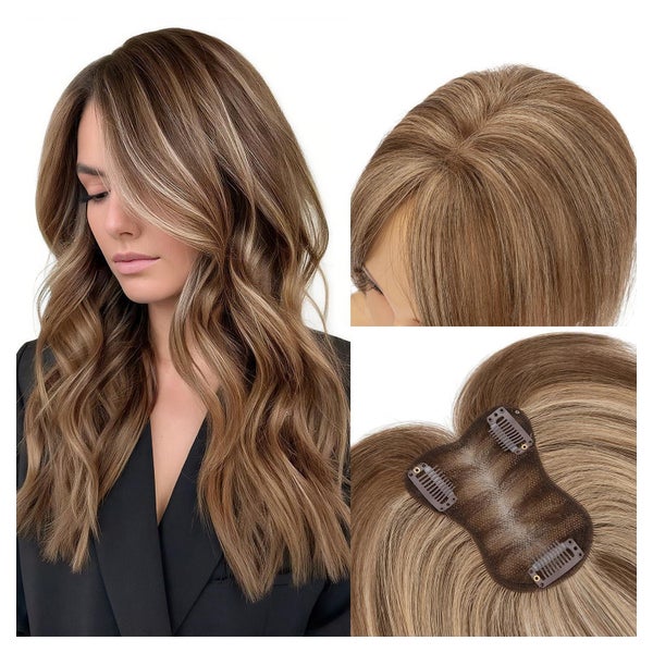 Haartopper Echthaar Frauen Clip Ohne Pony 4p27 Mittelbraun D 1 St