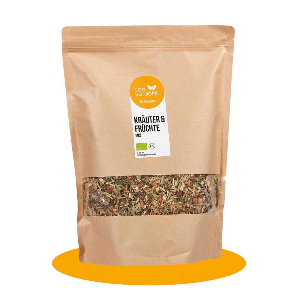 teeverliebt - Kräuter & Früchte Mix Bio loser Tee Großpackung I Mild-fruchtige Kräutermischung | 1kg 1000 g