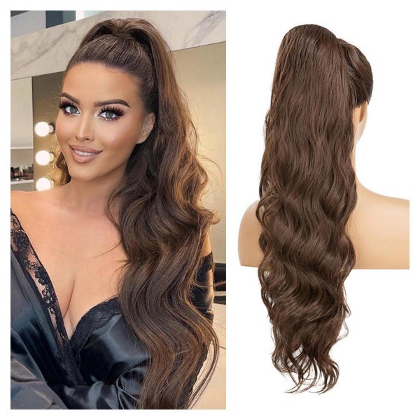 Pferdeschwanz Haarteil Clip Extensions Kordelzug Afro Zopf B 1 St