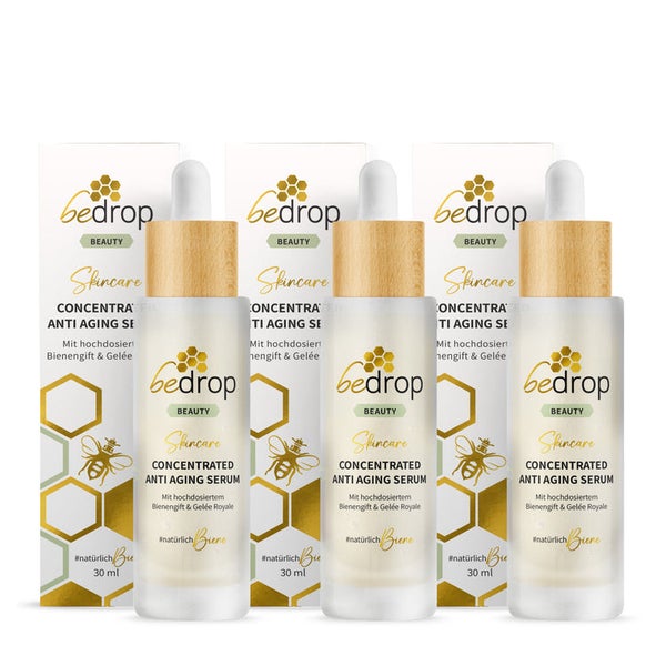 Vorteilsset: 3x CONCENTRATED ANTI AGING SERUM / Gesichtsserum mit hochdosiertem Bienengift & Gelée Royale 90 ml