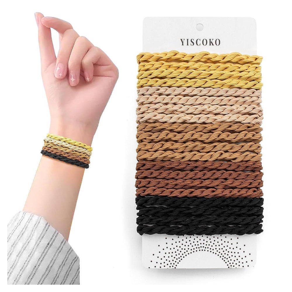 Haargummi Damen Schwarz 20 Stück Handgeflochtene Scrunchies 1 St