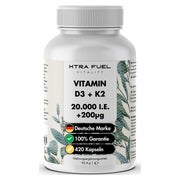 Vitamin D3+K2 Kapseln mit 20.000 I.E. von XTRA FUEL 420 St