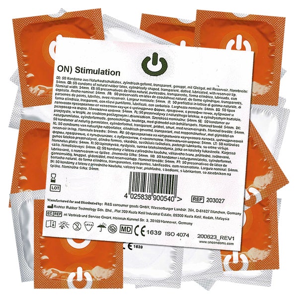 «Stimulation» Kondome – genoppt, 54 mm Breite, 50 Stück (50 Kondome) 50 St