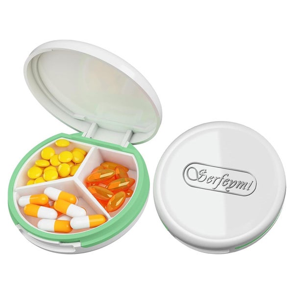 Serfeymi Tablettenbox Pillendose Wasserdichte 3 Fächer für R 1 St