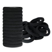 50 Stück Schwarz Baumwolle Haargummi Dick Elastisch Bobbles 1 St