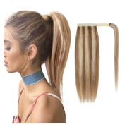 TESS Echthaar Pferdeschwanz Haarteil 35 cm 80g Glatt Wrap around #12/613