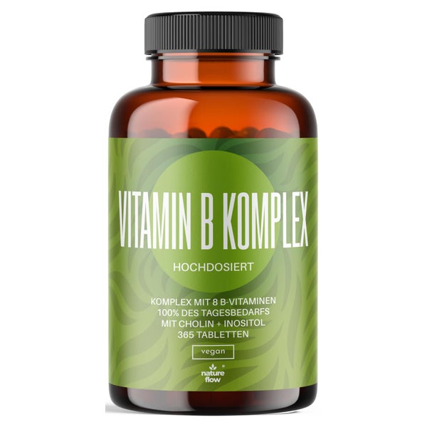 Vitamin B Komplex hochdosiert - 365 Tabletten - Nature Flow 365 St