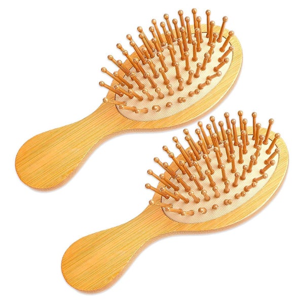2er Pack Kopfhaut Massagebürste Scalp Massager Bambus Haarbü 1 St