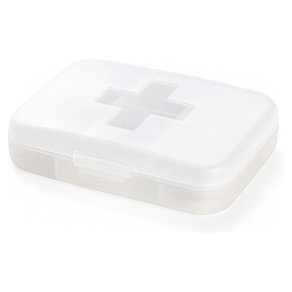 Pillendose wöchentlich tragbar Organizer Fächer 6 Gitterweiß 1 St