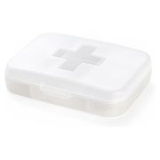 Pillendose wöchentlich tragbar Organizer Fächer 6 Gitterweiß 1 St