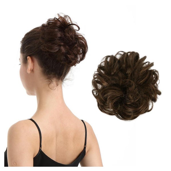 100% Echthaar Haardutt Schwarz Braun Extensions Damen Haarte 1 St