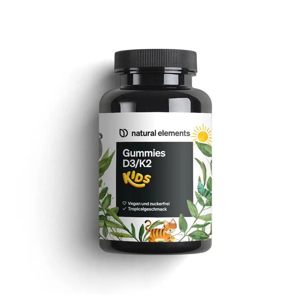 Vitamin D3 K2 Gummies KIDS – 120 fruchtige Gummies – vegan, zuckerfrei – Tropicalgeschmack – Markenrohstoff K2VITAL® – optimale Dosierung für Kinder – in Deutschland produziert & laborgeprüft 120 St