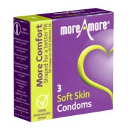 «Soft Skin» 3 Vanille-Kondome, 52-56 mm, silikonbefeuchtet (3 Kondome) 3 St
