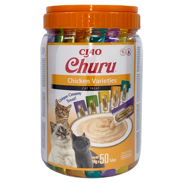 INABA Churu Variety Chicken Huhn für Katzen Glas 50x14g (700g) 0,7 kg