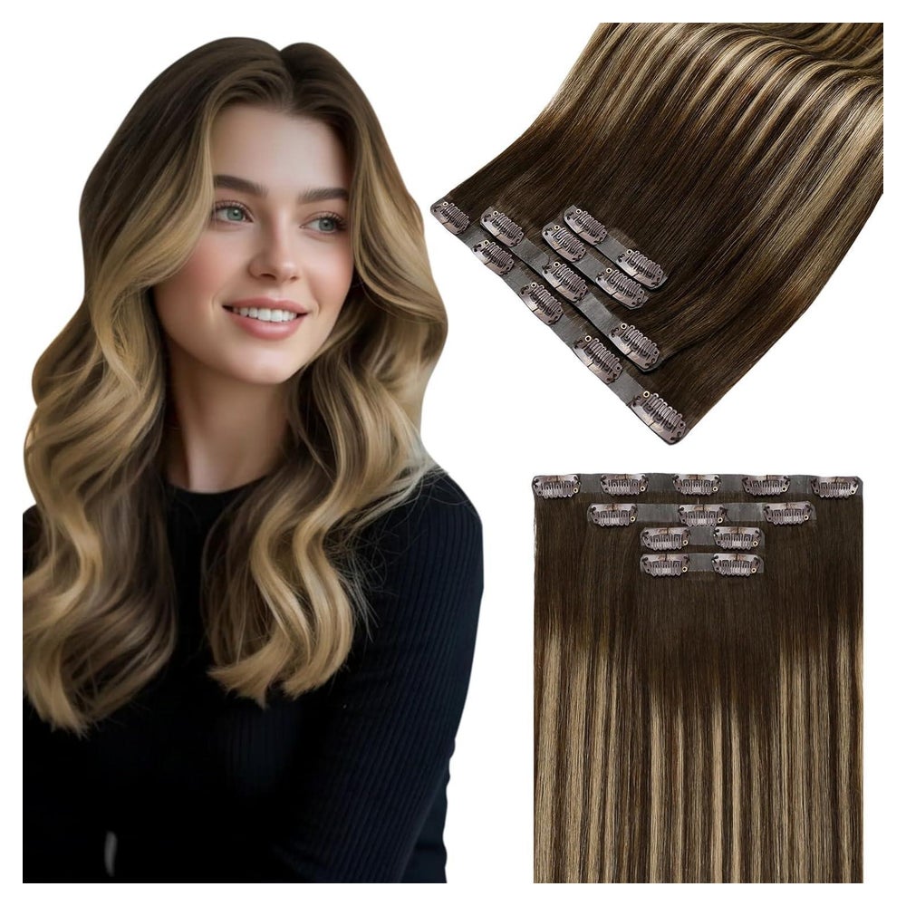 Clip In Extensions Invisible Echthaar 50cm-4PCS 3.1#4 27 4-I 1 St