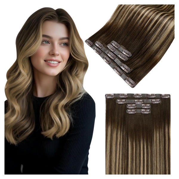 Clip In Extensions Invisible Echthaar 50cm-4PCS 3.1#4 27 4-I 1 St