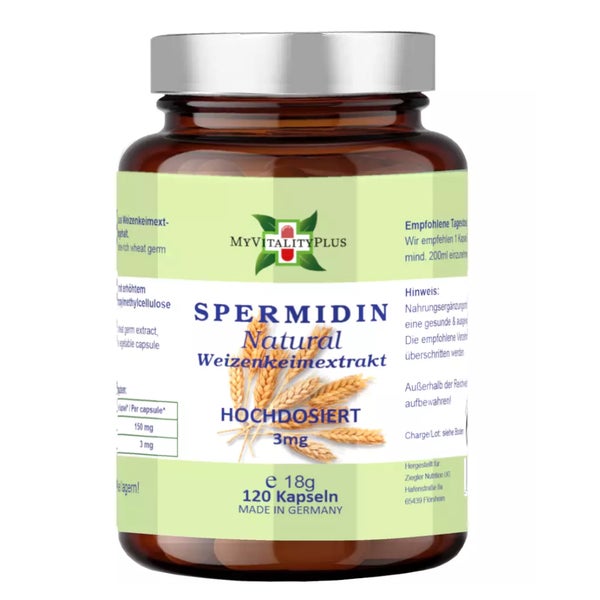 Spermidin Natural | MyVitalityPlus | 3mg | 120Kapseln 120 St