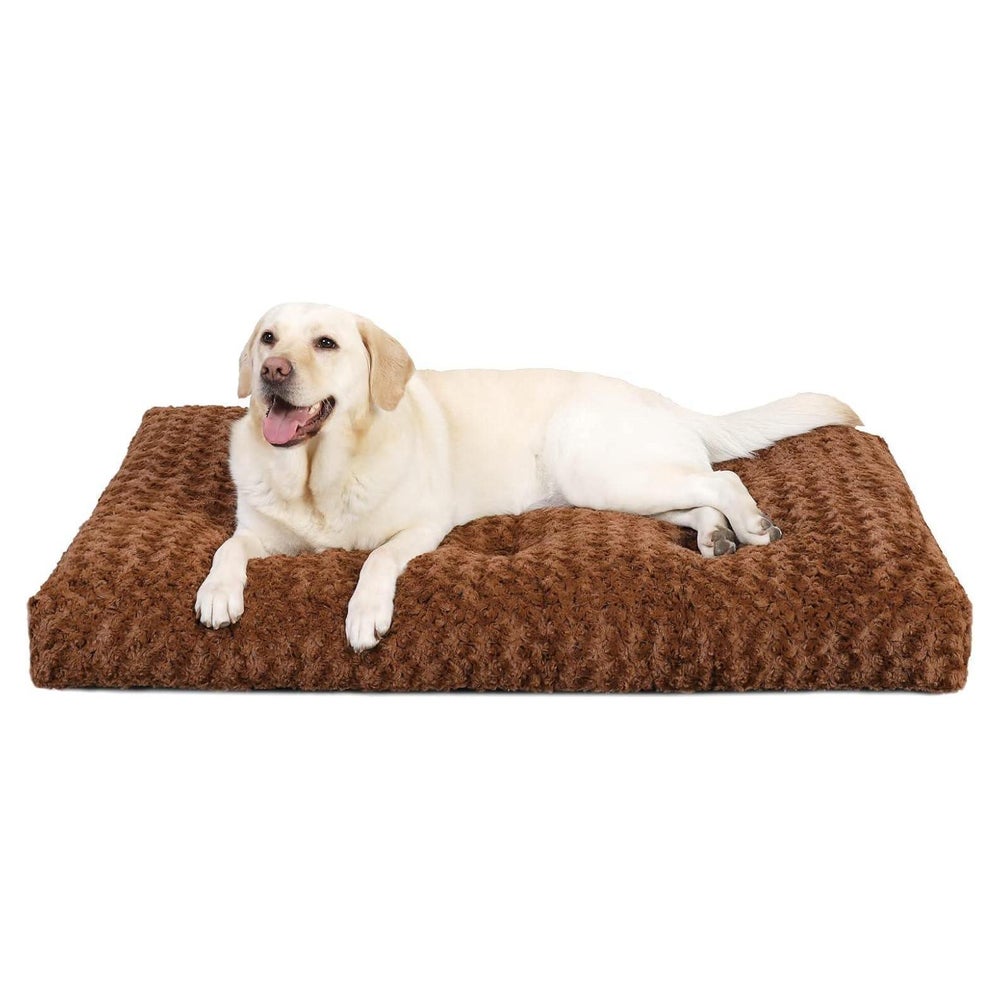 Hundebett Hundematte waschbar rutschfest Braun L 90 x B 60 x 1 St