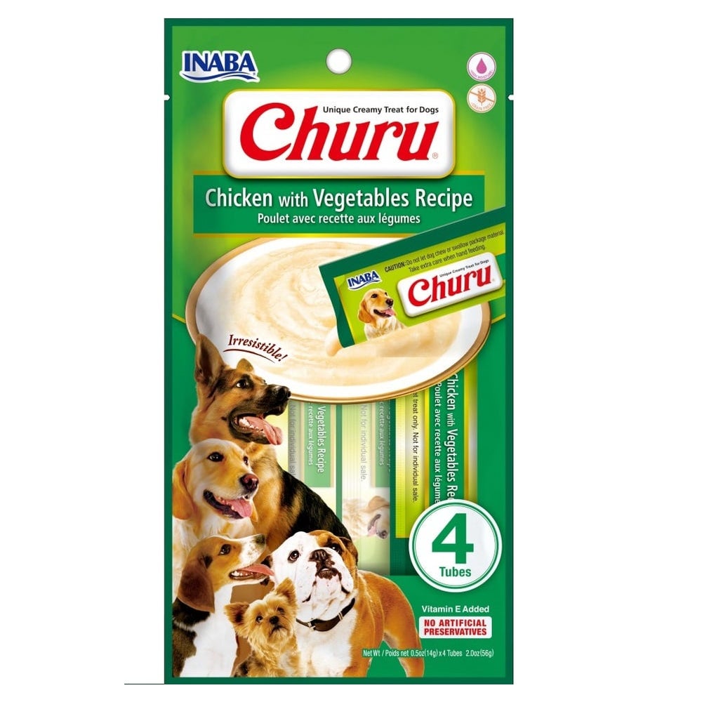 INABA Churu Chicken with vegetables 4x14g Huhn mit Gemüse für Hunde 0,06 kg