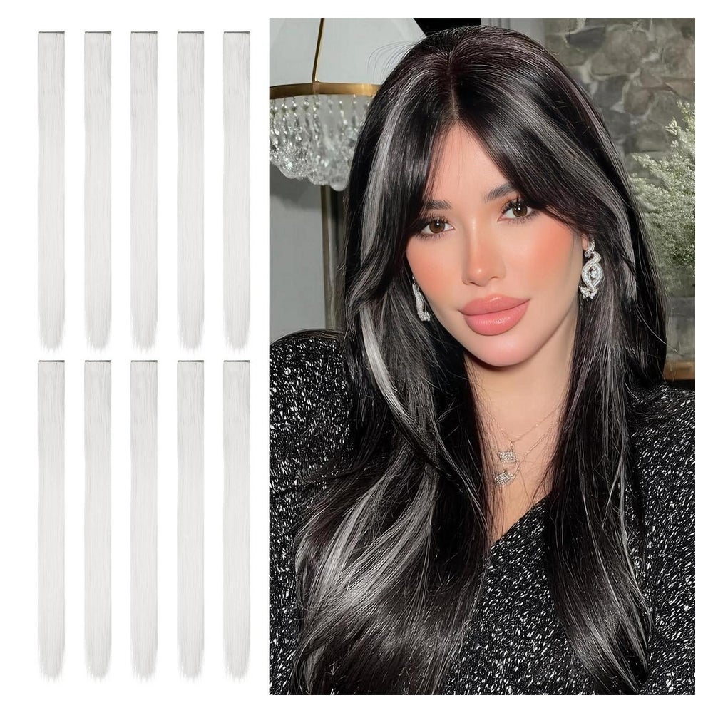 Haarverlängerung Clip in 56 cm 10 Pcs Mehrfarbig Glatt Silbe 1 St