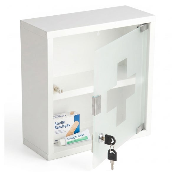 KARAT Medizinschrank Allen Weiß Glastür 30x30 cm 2 Fächer 1 St
