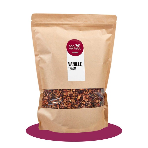 teeverliebt - Vanille Traum loser Früchtetee Großpackung I Aromatisch-weich mit Vanille & Orange | 1kg 1000 g