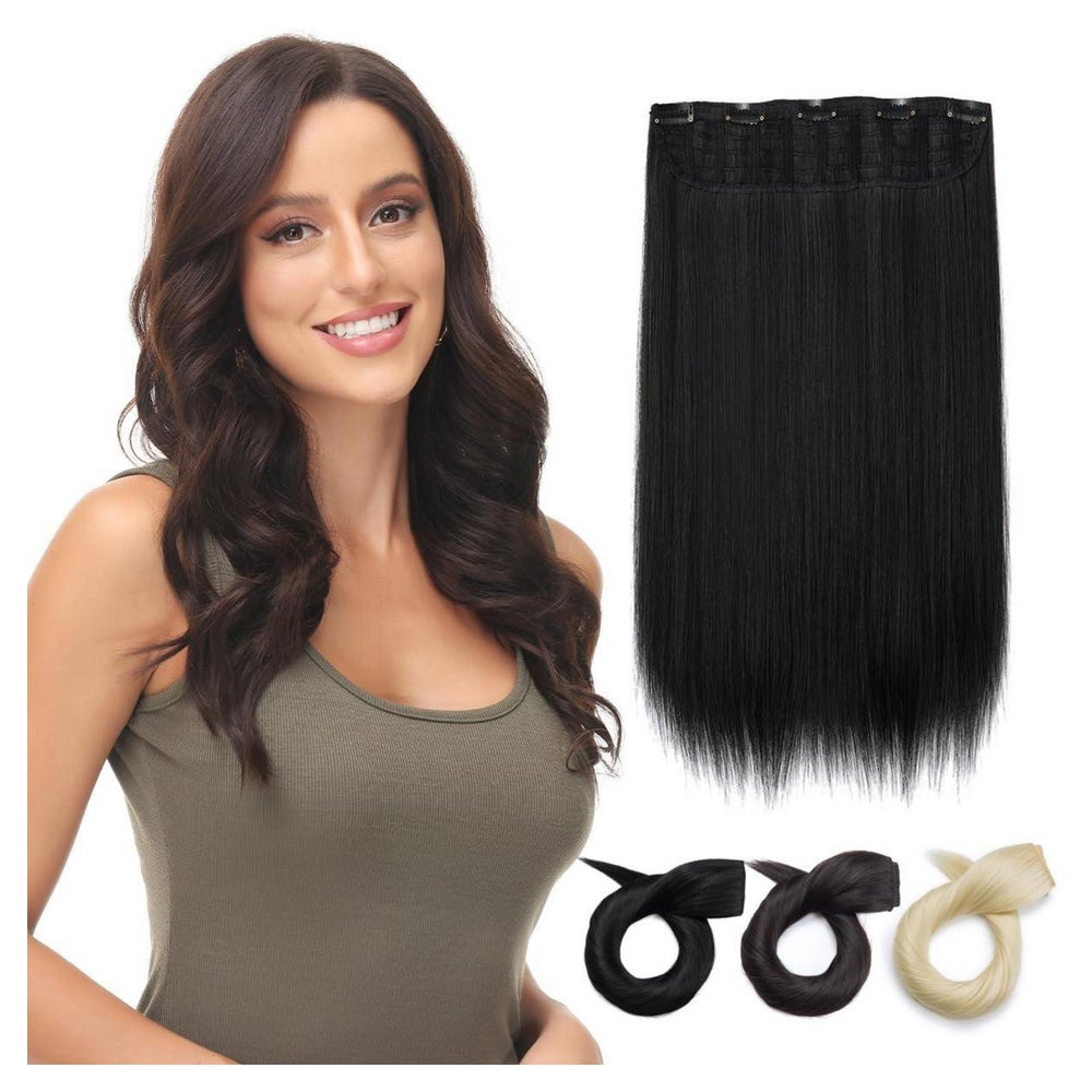 Haarverlängerung Clip in 5 Clips Weft Synthetisch Gerade 50c 1 St