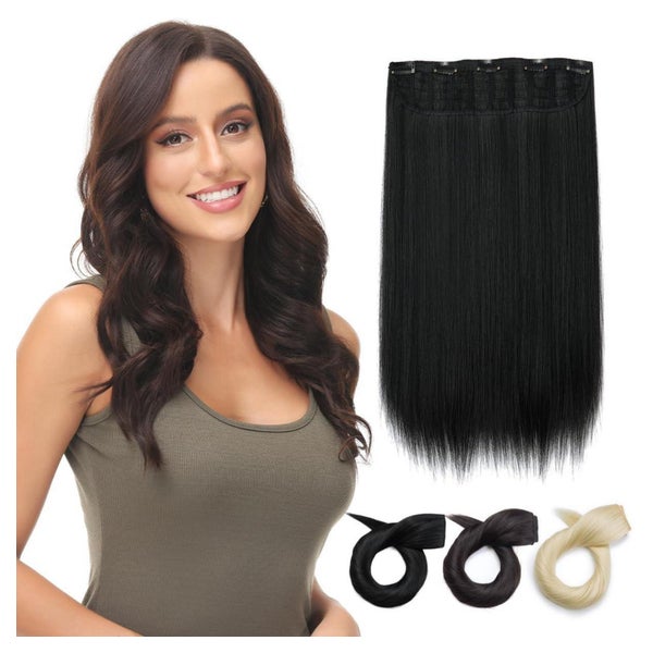 Haarverlängerung Clip in 5 Clips Weft Synthetisch Gerade 50c 1 St