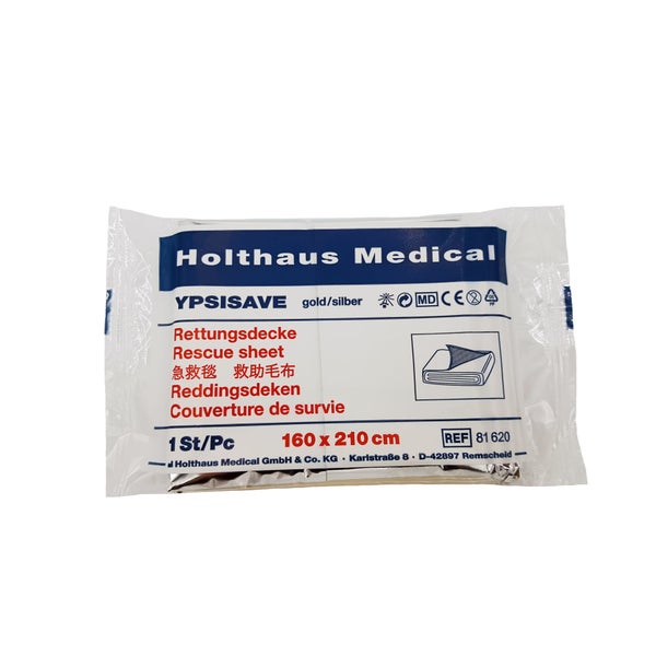 Holthaus Medical YPSISAVE Rettungsdecke gold/silber, mit Wärmereflexion