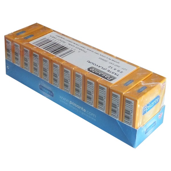 «Taste» Kondome – 36 Stück, aromatisiert, 53 mm, Silikonöl (36 Kondome) 36 St