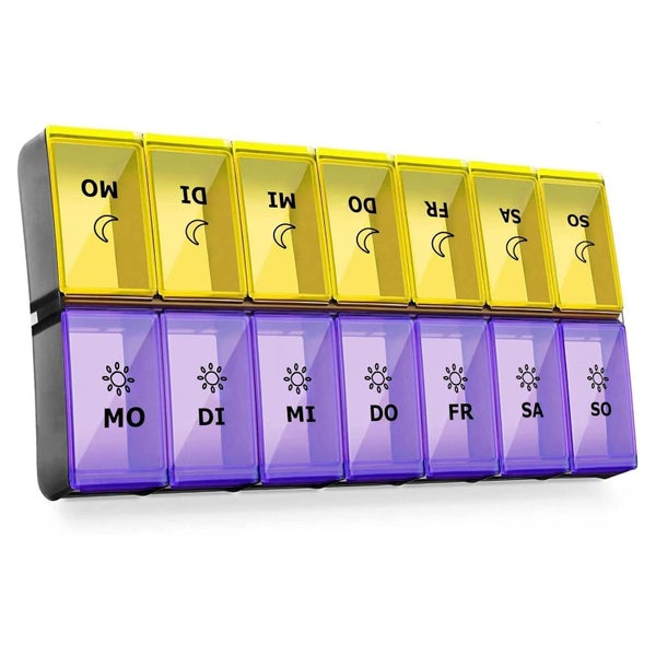 Tablettenbox 7 Tage Morgens Abends Violett 1 Count Pack of 1 1 St