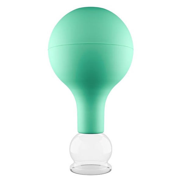 Pulox Schröpfglas aus Echtglas mit Saugball - 25mm in Grün 1 St