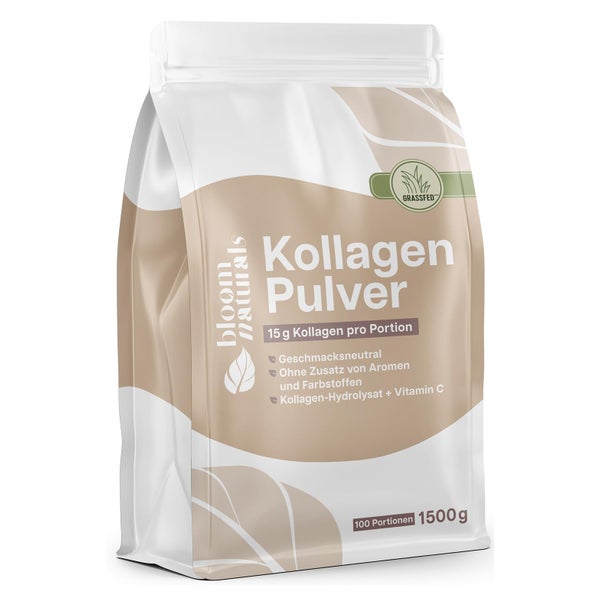 Kollagen Hydrolysat Pulver 1,5 kg - Bloom Naturals 1500 g