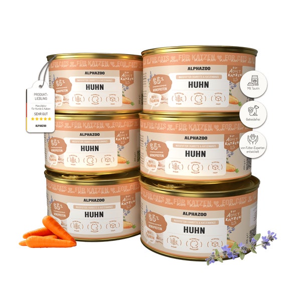 Monoprotein Huhn Nassfutter für Katze 6er 1200 g