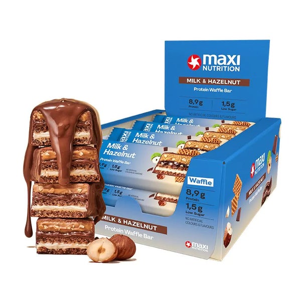 MaxiNutrition Protein Waffle Bar Milk & Hazelnut, 40g 12 St